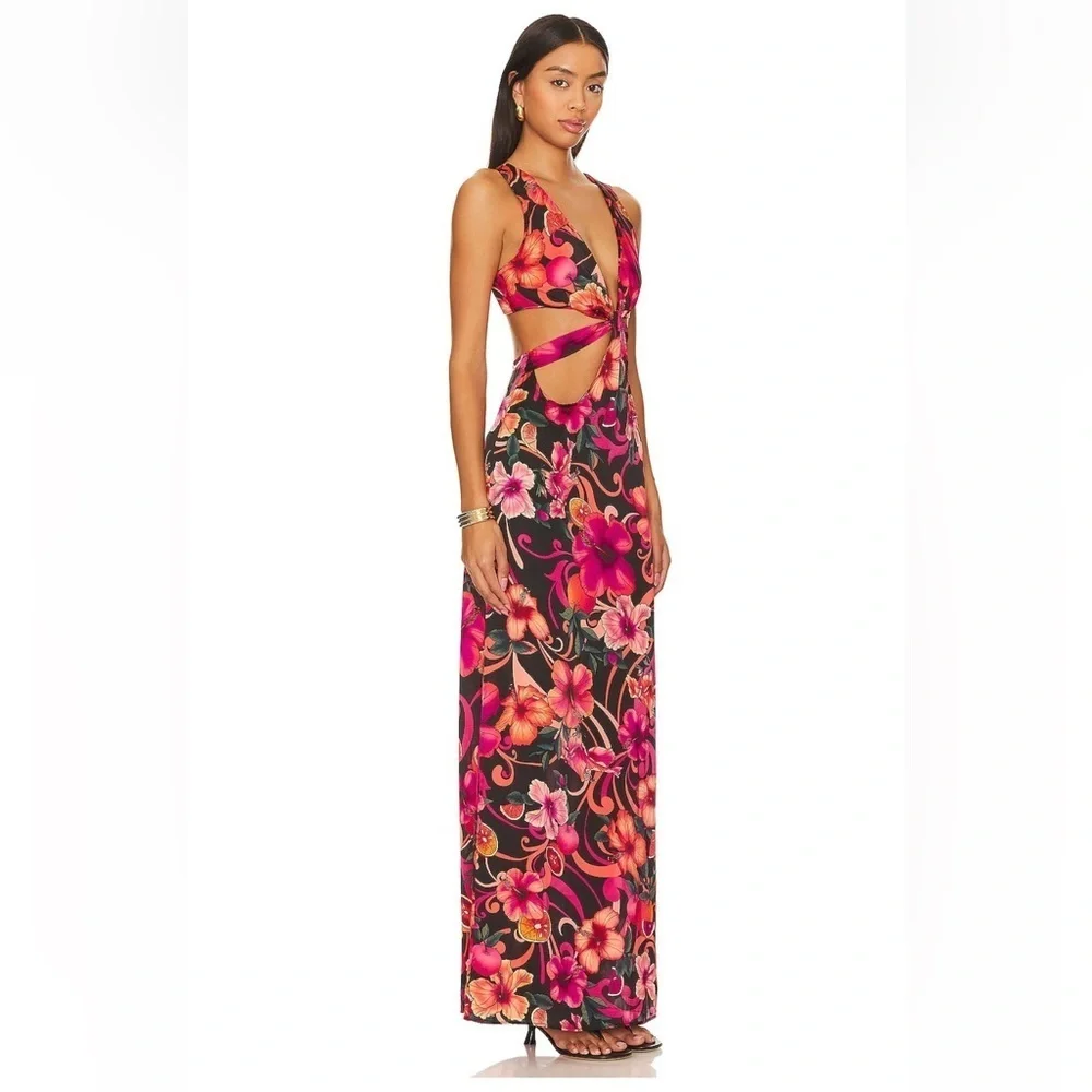 NWOT Revolve CIN CIN Vega Maxi Dress in Hibiscus Pink. Size small. - Picture 3 of 4